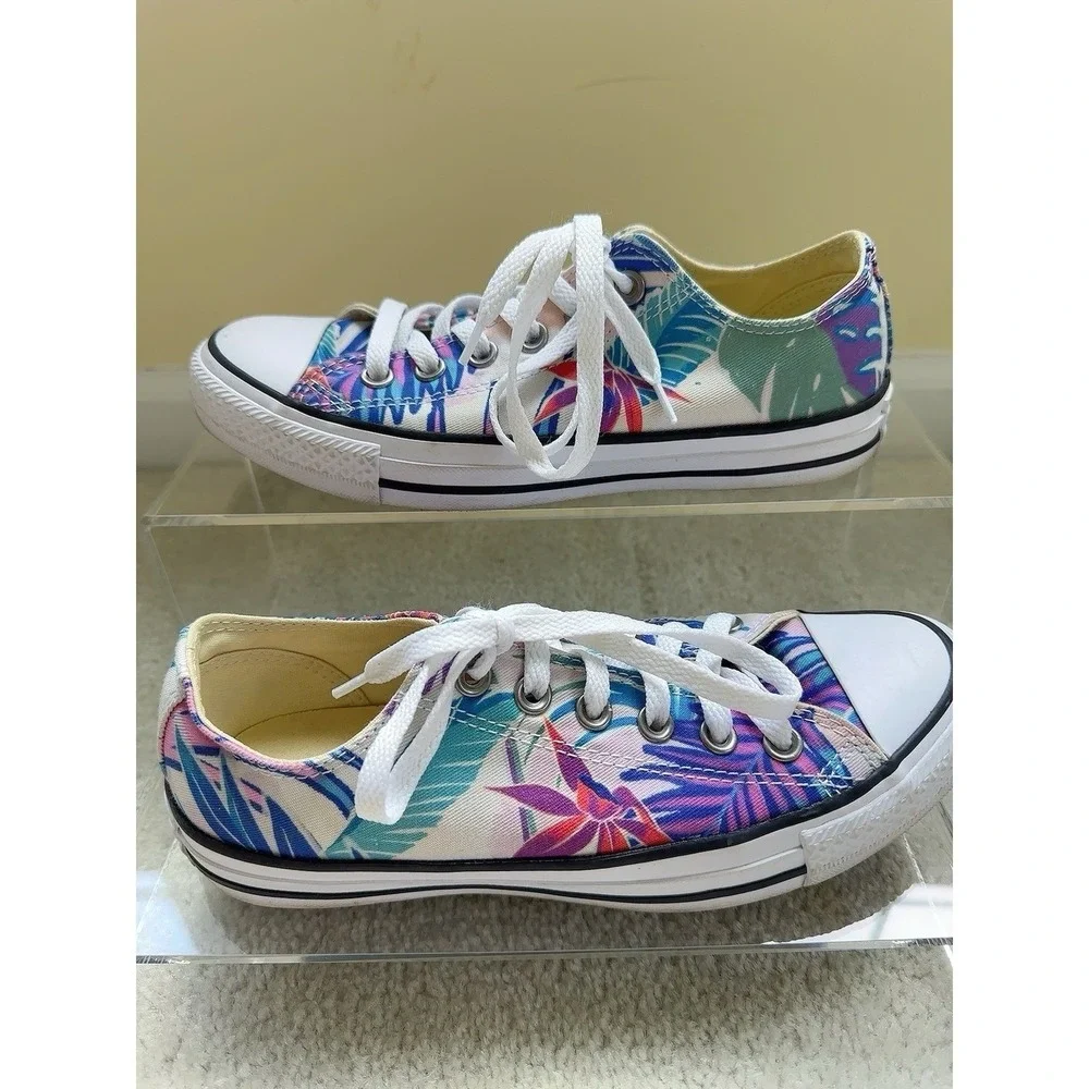 Converse All Star Multicolor Floral Hawaiian Canvas Low Top Sneakers W 7/M 5